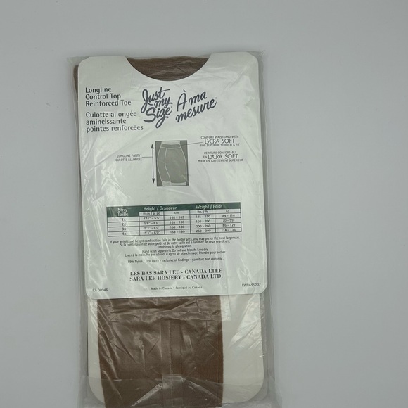 Pantyhose WONDERBRA Beige Size 2X Just My Size SEALED Vintage Hosiery Tall Full - Picture 2 of 2